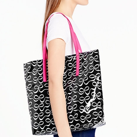 Kate Spade Black and White Tote Bag with Abstract Pattern - Picture 1 of 7